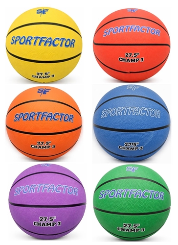 BASKETBALL COLORED RUBBER SET(6) SIZE 5