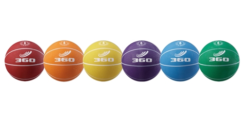 BASKETBALL COLORED RUBBER SET(6) SIZE 6