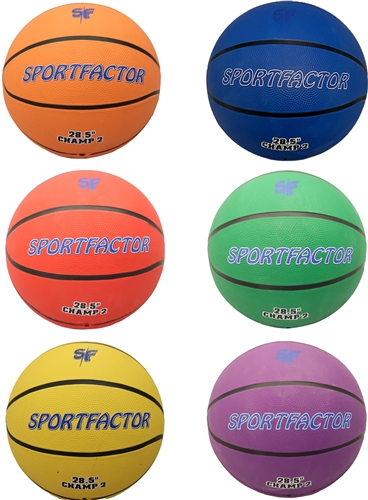 BASKETBALL COLORED RUBBER SET(6) SIZE 6