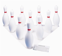 BOWLING PINS AND BALL