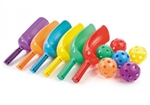 SCOOPBALL SET OF 6 COLORED SCOOPS AND 12" BALLS