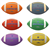 FOOTBALL RUBBER COLORED INTERMEDIATE SET OF SIX