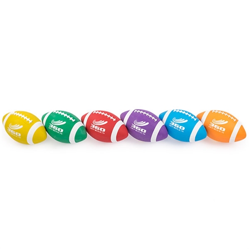 FOOTBALL RUBBER COLORED INTERMEDIATE SET OF SIX