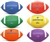 FOOTBALL RUBBER COLORED JUNIOR SET OF SIX