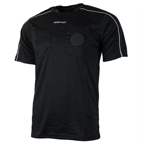 REF JERSEY BLACK SOCCER WITH WHITE TRIM