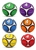 SOCCERBALL SIZE 4 RUBBER COLORED SET (6)