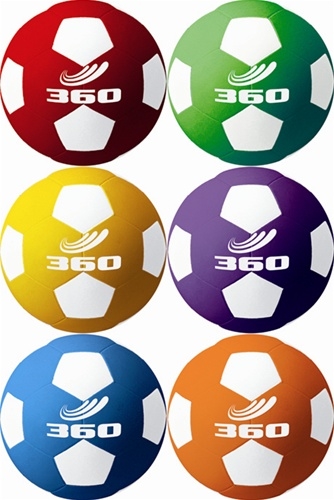 SOCCERBALL SIZE 4 RUBBER COLORED SET (6)